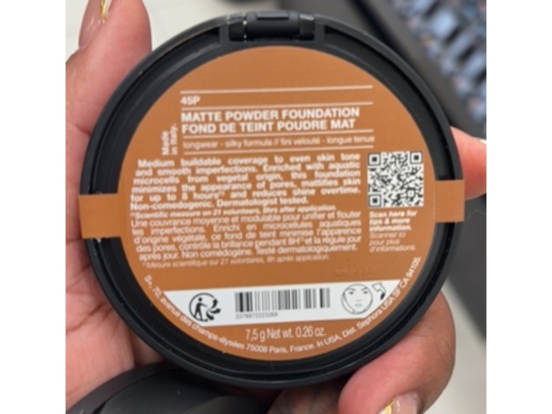 Sephora Matte Powder Foundation, 45P, 0.26 oz/7.5 g