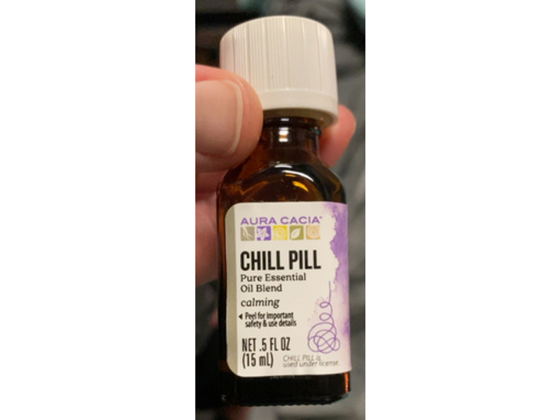 Aura Cacia Calming Essential Oil Blend, Chill Pill, 0.5 fl oz/15 mL