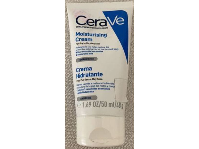 Cerave Moisturising Cream, Fragrance Free, 1.69 fl oz/50 mL