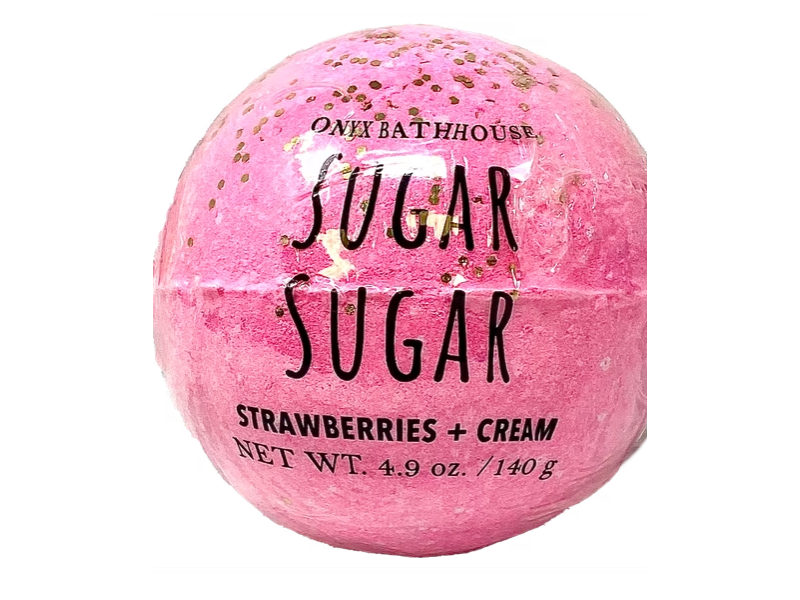 Onyx Bathhouse Sugar Sugar Bath Bomb, Strawberry + Cream, 4.9 oz/140 g