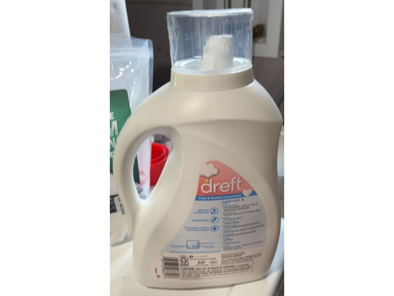Dreft Free & Gentle Baby Detergent, Unscented, 64 Loads, 92 fl oz/2.72 L