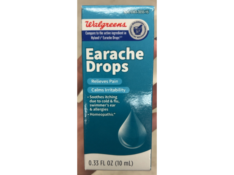 Walgreens Earache Drops, 0.33 fl oz/10 mL