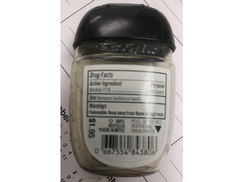 Bath & Body Works Pocket Bac Antibacterial Hand Gel, Champagne Toast, 1 fl oz/29 mL