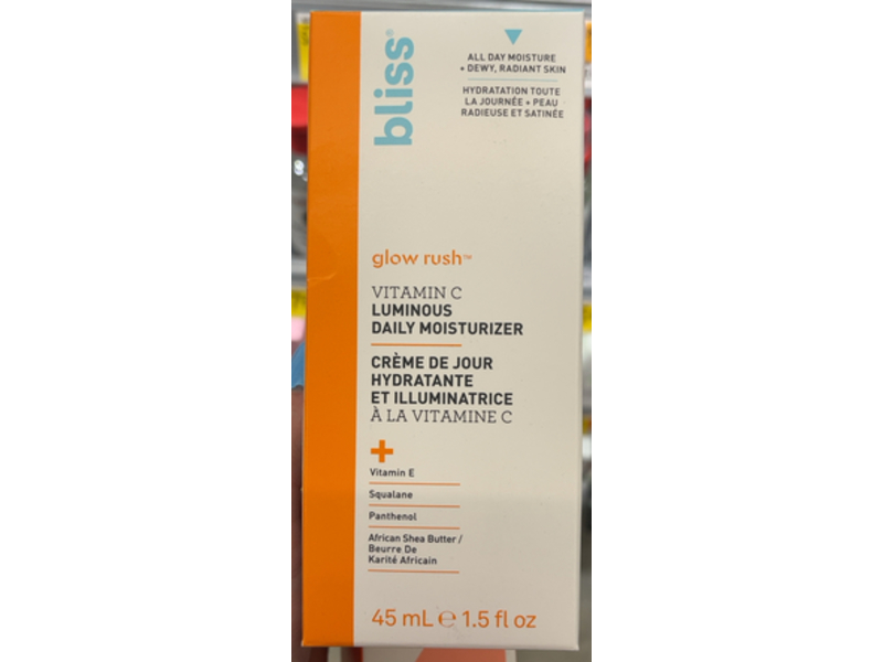 Bliss Glow Rush Luminous Daily Moisturizer, Vitamin C, 1.5 fl oz/45 mL
