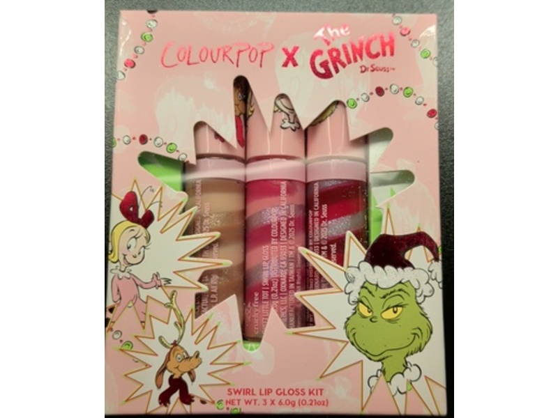 ColourPop x The Grinch Dr.Seuss Merry Grinchmas Swirl Lip Gloss Kit, 0.21 oz/6 g, 3 Count