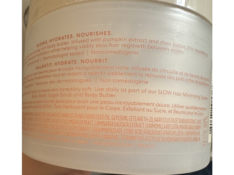 European Wax Center Slow Body Butter, Pumpkin, 6.7 fl oz/200 mL