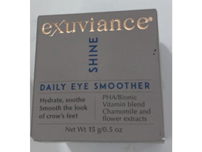 Exuviance Shine Daily Eye Smoother Moisturizing Cream, Pha/Bionic, and Vitamins, 0.5 oz/15 g.