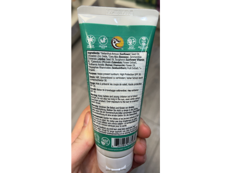 Badger Baby Sunscreen, Clear Zinc, SPF 30, 2.9 fl oz/87 mL