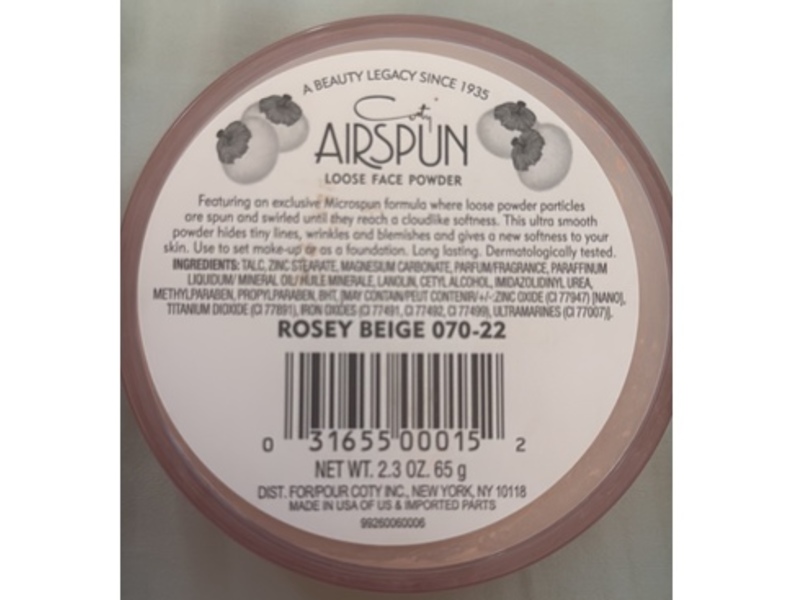 Coty Airspun Loose Face Powder, Rosy Beige, 2.3 oz/65 g