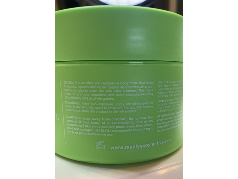Maelys So-JELLY After Sun Restorative Body Mask, 6.8 fl oz/200 mL