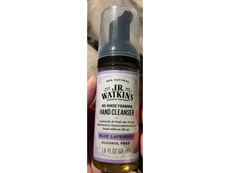 J.R. Watkins No Rinse Foaming Hand Cleanser, Blue Lavender, 1.6 fl oz/48 mL
