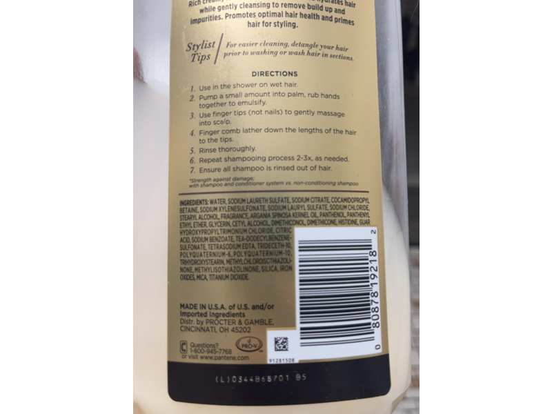 Pantene Gold Series Moisture Boost Shampoo, 29.2 fl oz/865 mL