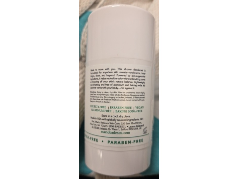 Mario Badescu Skin Care Whole Body Deodorant, 2.4 oz/68 g