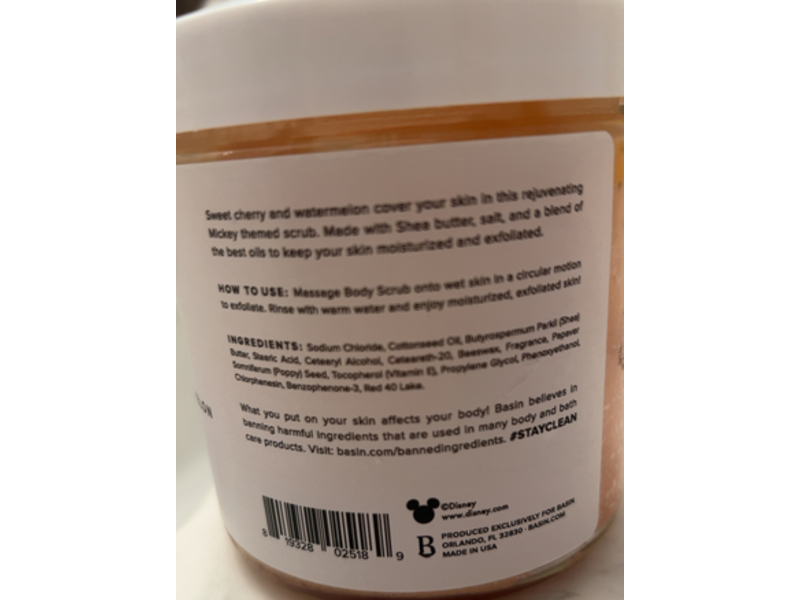 Basin Disney Mickey Mouse Body Scrub, Cherry Watermelon, 16 fl oz