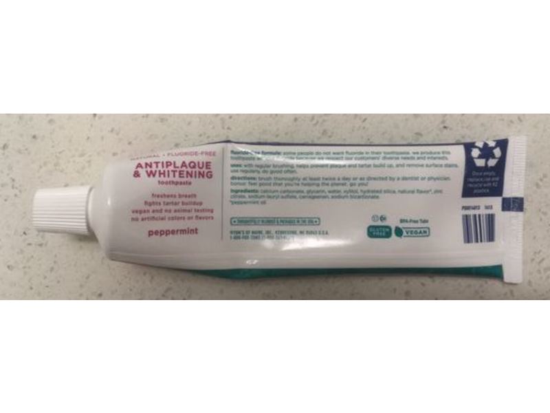 Tom's Of Maine Antiplaque & Whitening Toothpaste, Peppermint, 5.5 oz/155.9 g