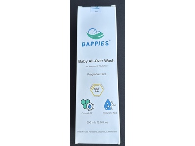 Bappies Baby All-Over Wash, 16.9 fl oz/500 mL