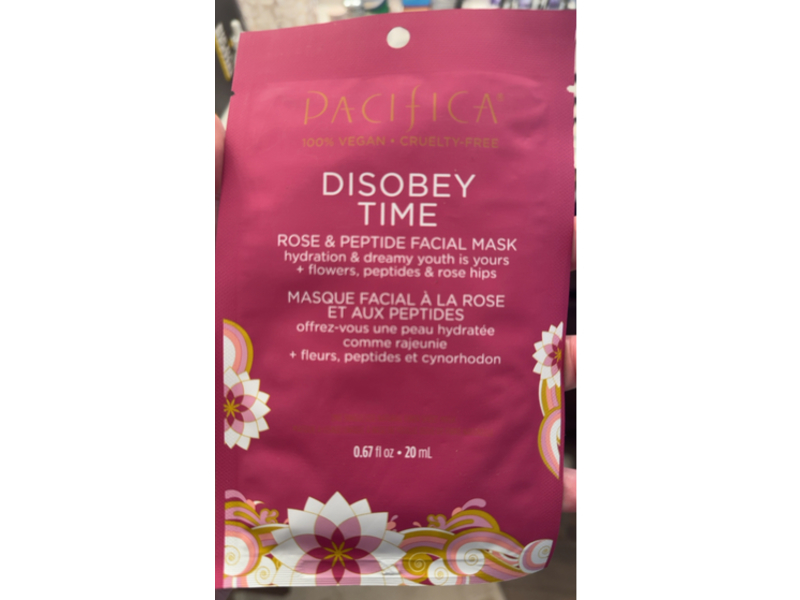 Pacifica Disobey Time Facial Mask, Rose & Peptide, 0.67 fl oz/20 mL
