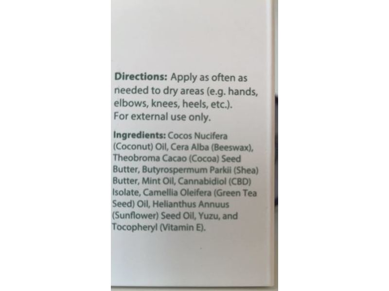 Yuzu Soap CBD Skin Balm, Cool Mint, 2 oz/56 g