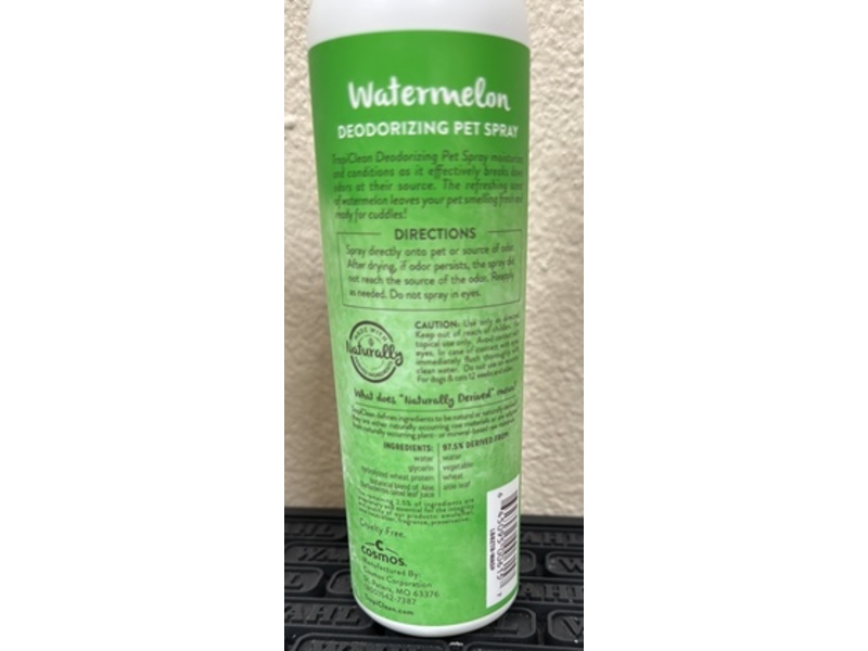 TropiClean Deodorizing Pet Spray, Watermelon, 8 fl oz/236 mL