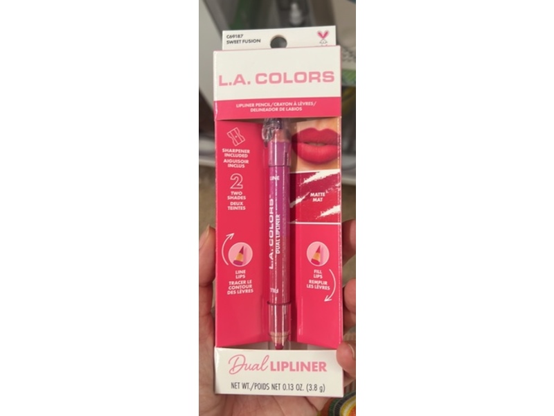 L.A. Colors Dual LipLiner, C69187 Sweet Fusion, 0.13 oz/3.8 g