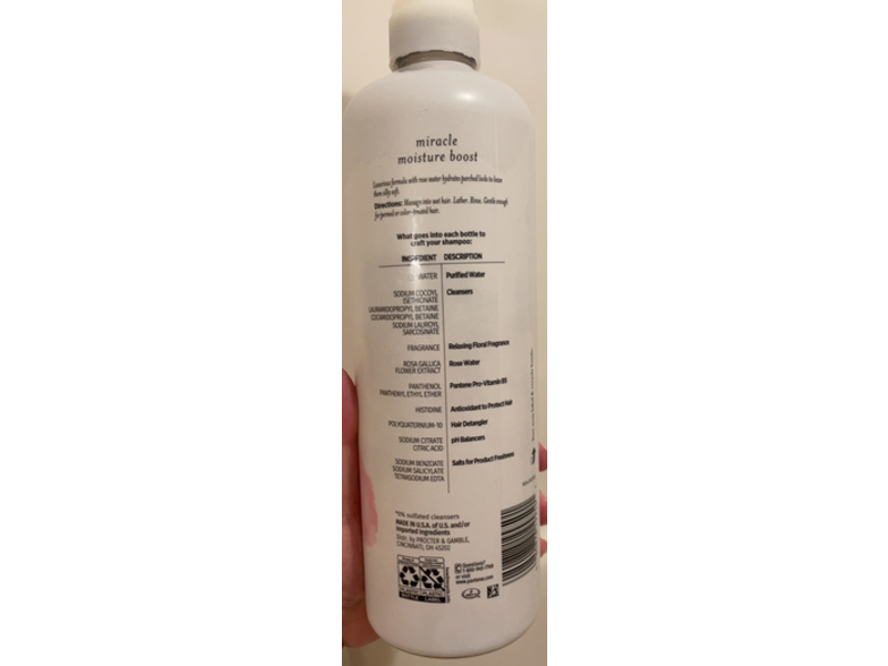 Pantene Pro-V Miracle Moisture Boost Shampoo, 30 fl oz/888 mL