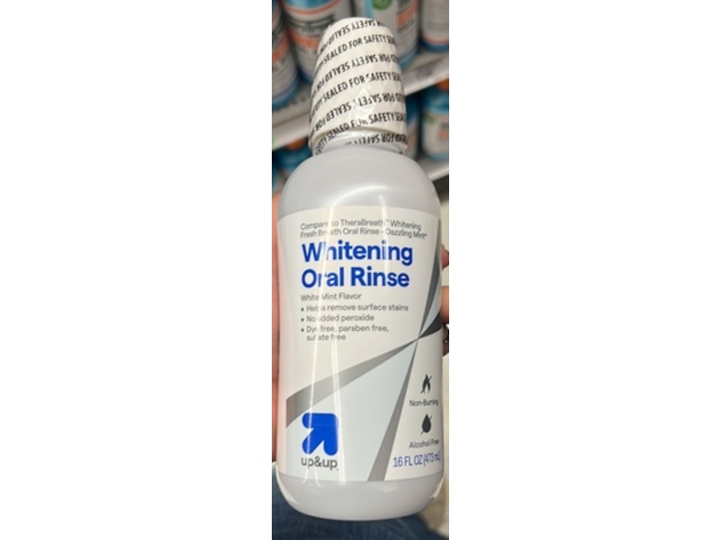 Up&up Whitening Oral Rinse, White Mint Flavor, 16 fl oz/473 mL