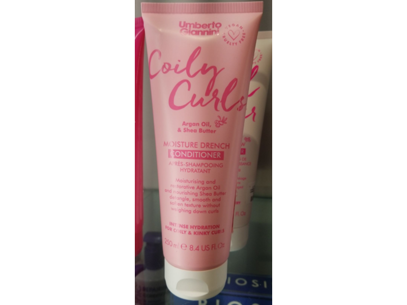 Umberto Giannini Coily Curls Moisture Drench Conditioner, Argan Oil & Shea Butter, 8.4 fl oz/250 mL