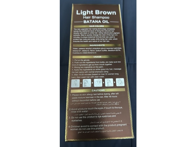 Mokeru Professional Batana Oil Hair Color Hair Shampoo, Light Brown, 500 mL