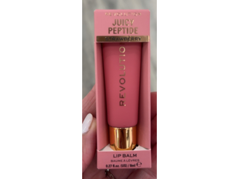 Revolution Juicy Peptide Lip Balm, Pink Strawberry, 0.27 fl oz/8 mL