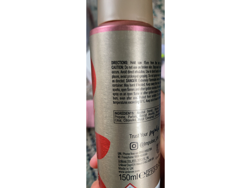 Impulse True Love Body Spray, 150 mL