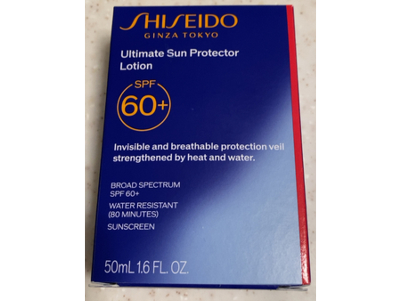 Shiseido Ultimate Sun Protector Lotion Water Resistant Sunscreen, SPF 60+, 1.6 fl oz/50 mL