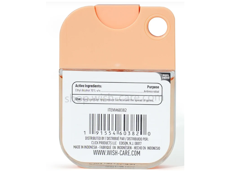 Wish Hydrating & Moisturizing Hand Sanitizer, Salted Caramel & Pistachio, 1.2 fl oz/35 mL