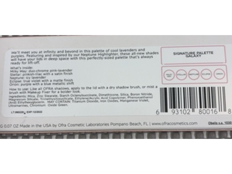Ofra Signature Palette Eyeshadow Palette, Galaxy, 0.07 fl oz/2 g