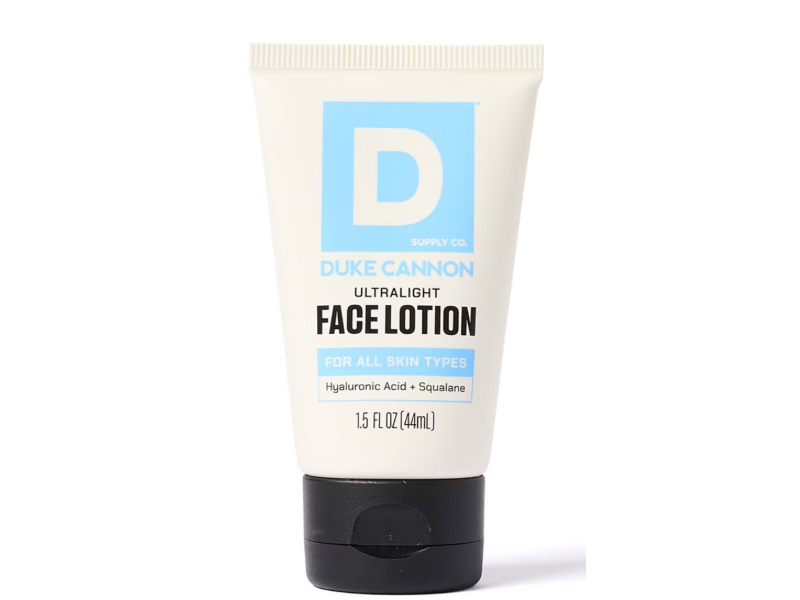Duke Cannon Supply Co. Ultralight Hydrating Face Lotion, Hyaluronic Acid + Squalane, 1.5 fl oz/44 mL