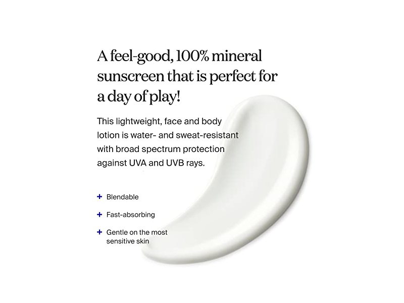 Supergoop Play Mineral Lotion, SPF 50, Green Algae, 3.4 fl oz/100 mL