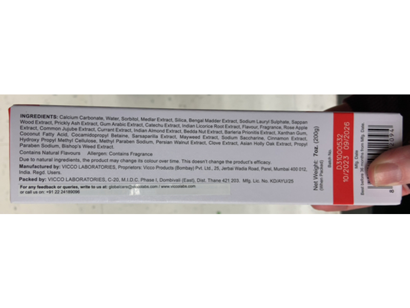 Vicco Vajradanti Herbal Toothpaste, 18 Herbs & Barks, 7 oz/200 g, Pack Of 4