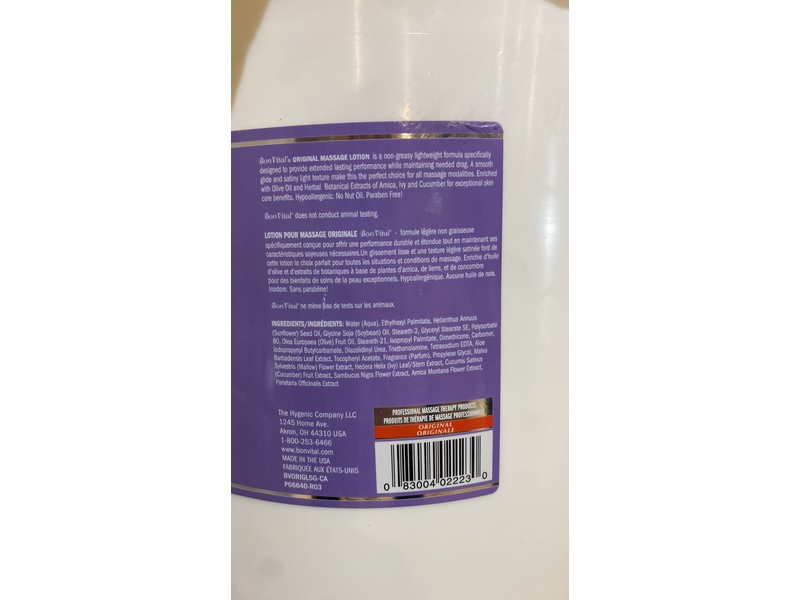 Bon Vital Massage Lotion, Original, 18.9 L