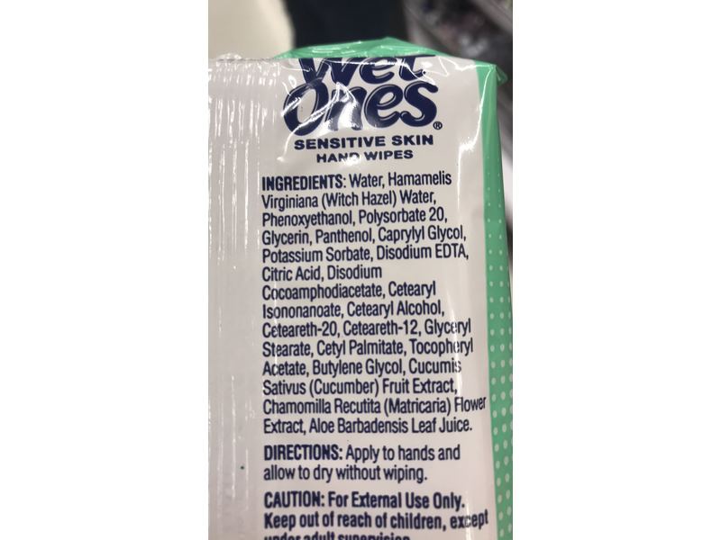 Wet Ones Sensitive Skin Hand Wipes, 20 Wipes