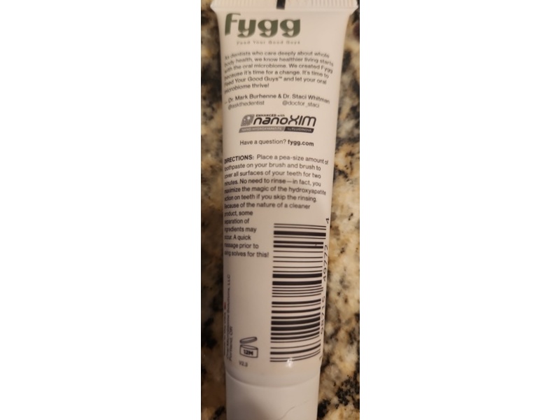 Fygg Prebiotic Toothpaste, Mild Mint, 0.7 oz/20 g