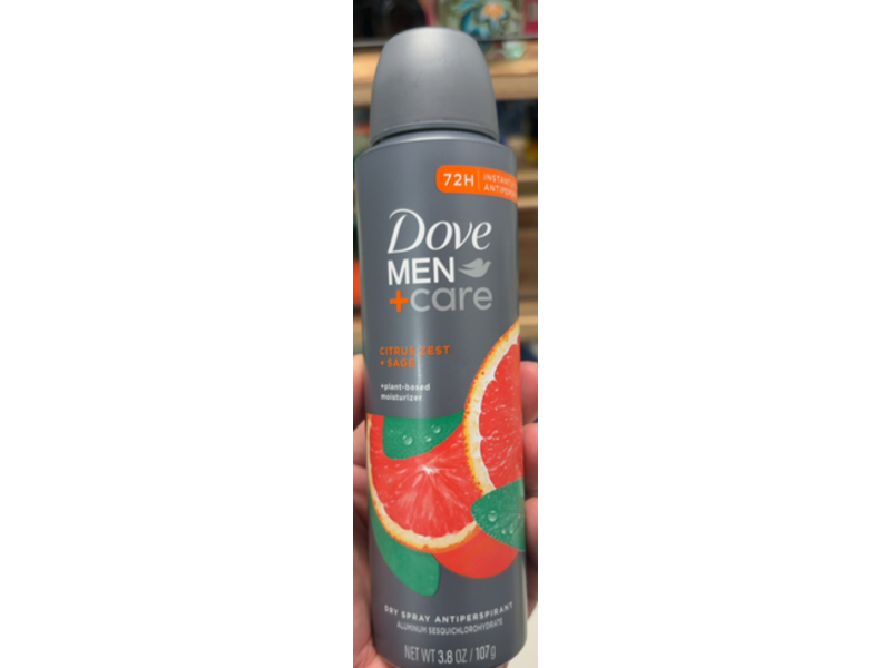 Dove Men+Care Antiperspirant Dry Spray, Citrus Zest & Sage, 3.8 oz/107 g