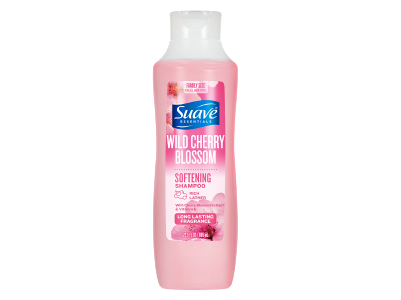 Suave Softening Shampoo, Wild Cherry Blossom, 22.5 fl oz/665 mL, Pack Of 6