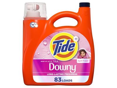 Tide+ Boost of Ultra Downy Liquid Laundry Detergent, April Fresh Scent, 83 Loads, 117 fl oz/3.46 L