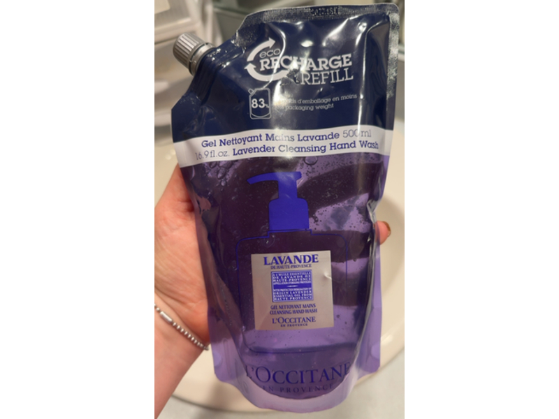 L'Occitane Cleansing Hand Wash, Lavender, 16.9 oz/500 g
