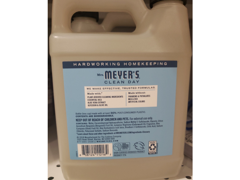 Mrs. Meyer's Clean Day Hand Soap Refill, Rain Water, 33 fl oz/975 mL, Pack of 2