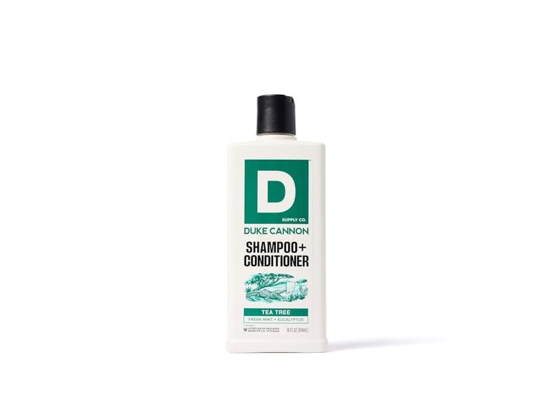 Duke Cannon Supply Co. Tea Tree Shampoo + Conditioner, Fresh Mint + Eucalyptus, 14 fl oz/414 mL