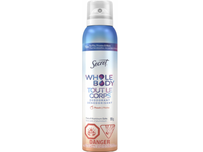 Secret Whole Body Toutle Corps Deodorant, Peach, 99 g