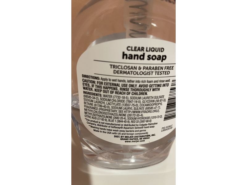 Meijer Clear Liquid Hand Soap, 7.5 fl oz/221 mL