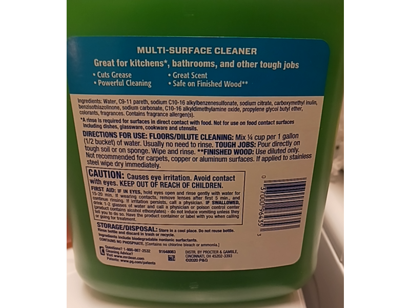 Mr. Clean Multi Surface Cleaner, Gain Scent, 128 fl oz/3.78 L