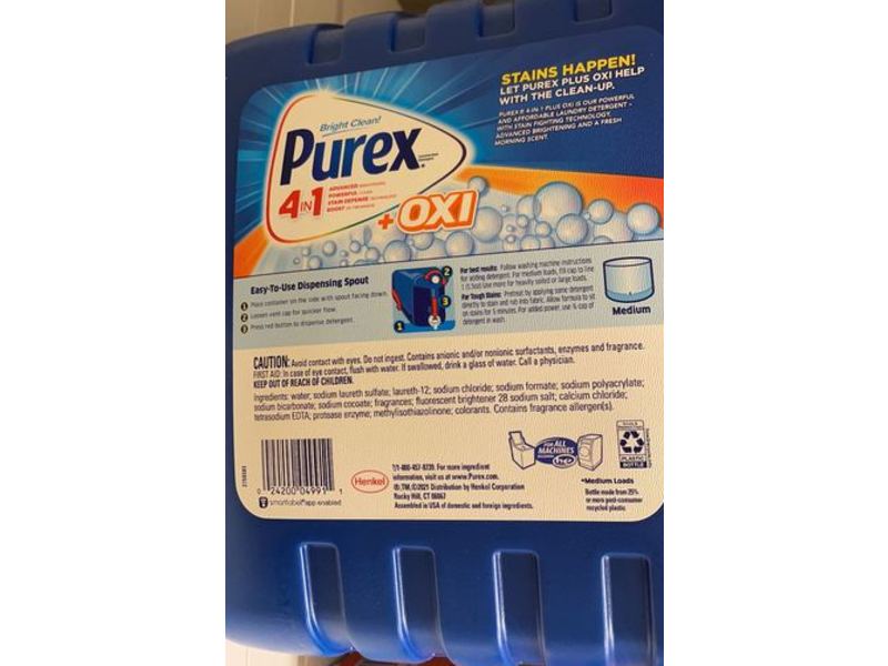 Purex Bright Clean 4 In 1 Advanced Powerful Stain Defense Boost, +Oxi, 177 Loads, 265.5 fl oz/7.85 L