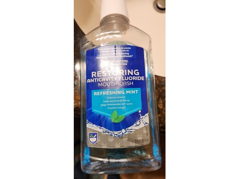 Rite Aid Restoring Anticavity Fluoride Mouthwash, Refreshing Mint, 33.8 fl oz/1 L